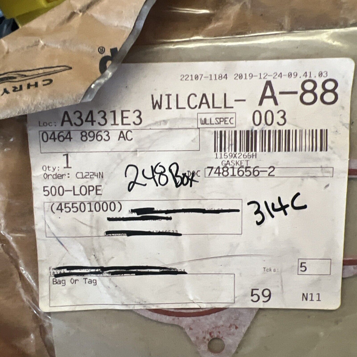 New OEM Genuine Mopar Town & Country 2008-2010 Engine Gasket Set 4648963AC