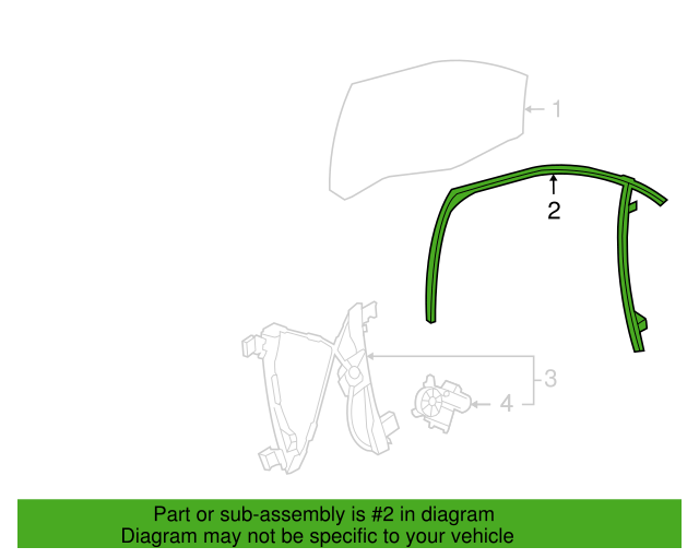 Genuine OEM GM Chevrolet Cruze Driver Side Weatherstrip 2012-2014  95321657