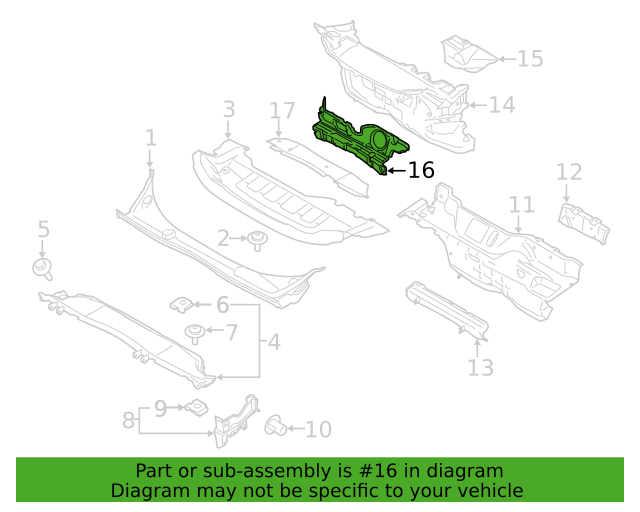 Genuine OEM Ford Transit Connect Windshield Cowl Panel Insulator KT1Z9901588A