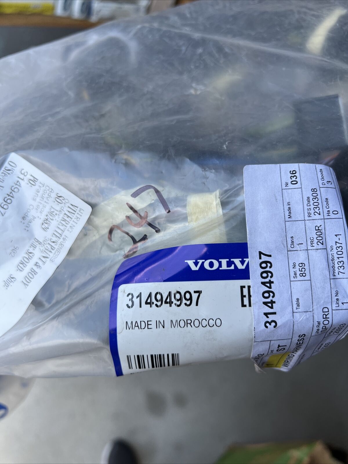 New OEM Genuine Volvo Wiring Harness Assembly 31494997