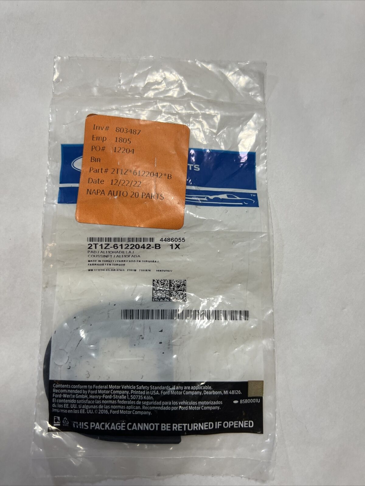 Genuine OEM Ford Transit Connect Front Door Handle Gasket 10-13 2T1Z6122042B