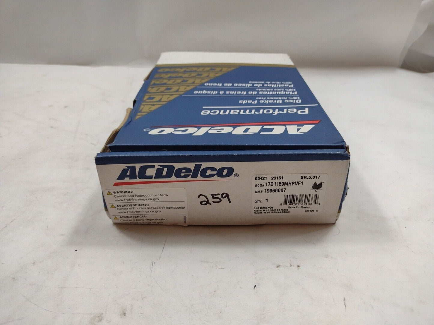 GM 19366007 Enhanced Performance Semi-Metallic Front Disc Brake Pad Set