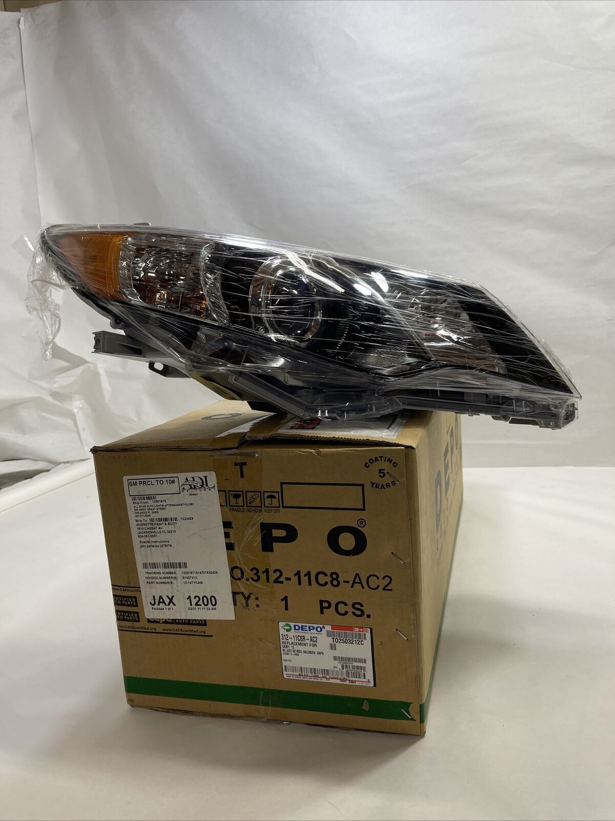 New depo For Toyota Camry 12-14 Left Driver Side Projector Headlight 31211C8RAC2
