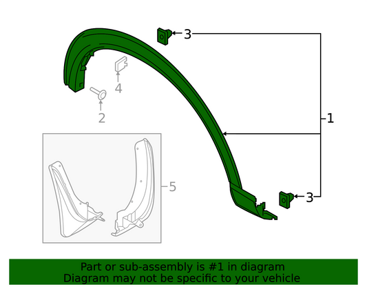 New OEM Genuine Ford Explorer 2020-2021 Front Passenger Wheel Flare LB5Z16038AA