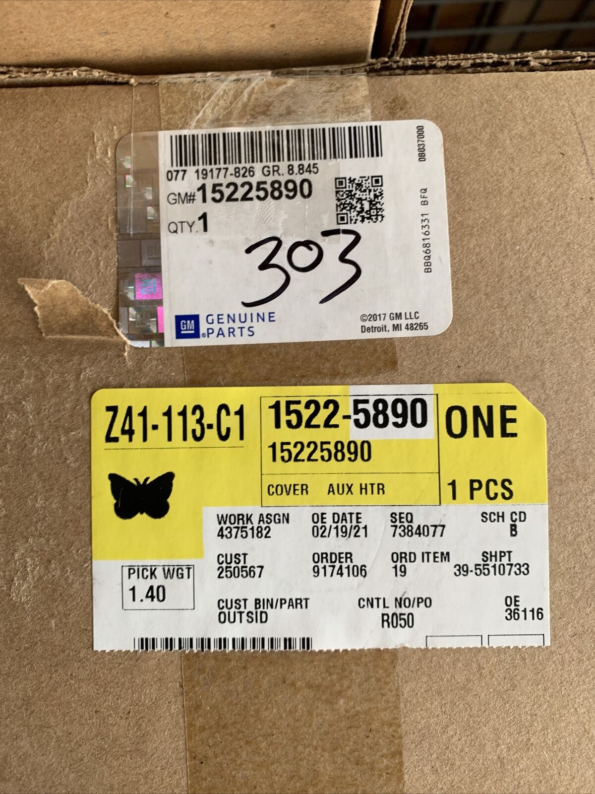 New OEM GM Cadillac Escalade ESV 07-20  Auxiliary HVAC Heater Cover 15225890