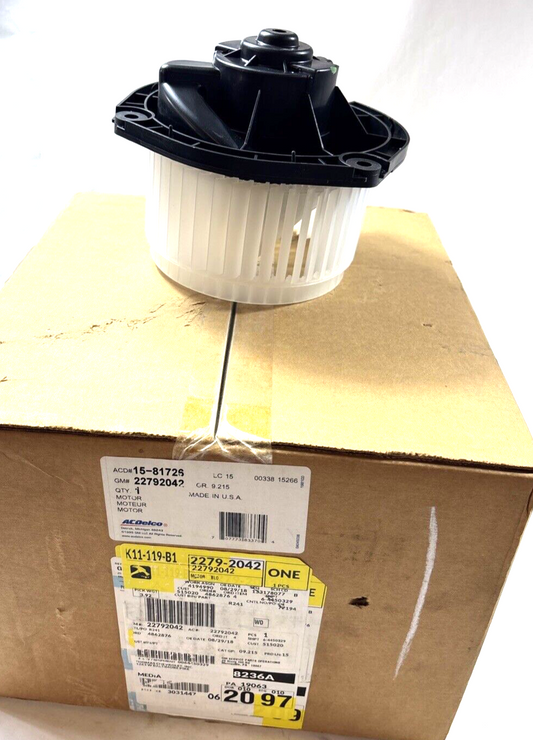 Genuine OEM GM Chevy Impala Blower Motor 22792042 Acdelco 15-81726