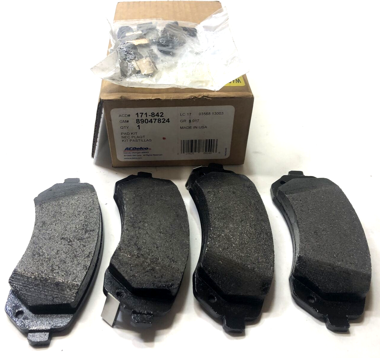 New OEM Genuine GM ACDelco 171-842 Chevrolet 01-07 Disc Brake Pad Set 89047824