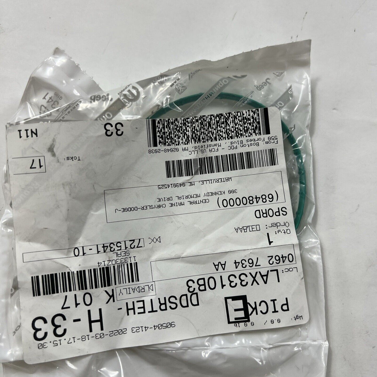 Genuine OEM Mopar Ram 2500 3500 Throttle Body To Intake Seal 2014-2024 4627634AA