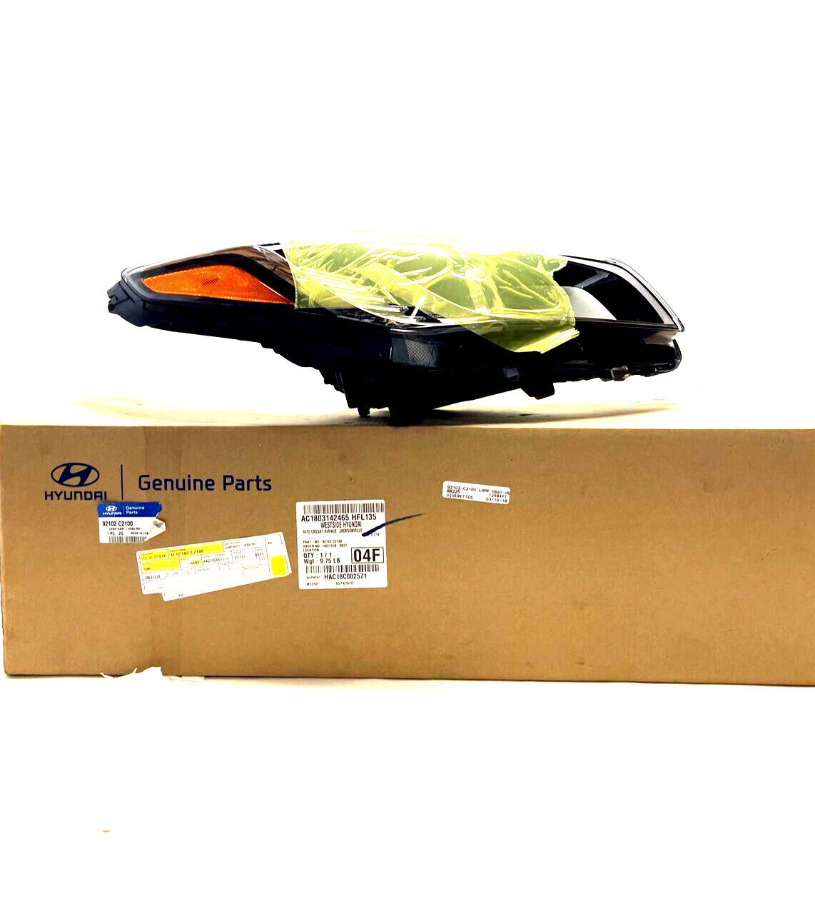 New OEM Genuine Hyundai Sonata Headlight Passenger Side 2015-2017 92102C2100