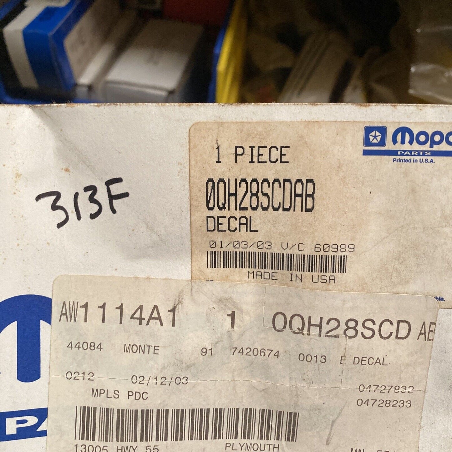 New OEM Mopar Chrysler Grand Voyager Decal 2000 0QH28SCDAB