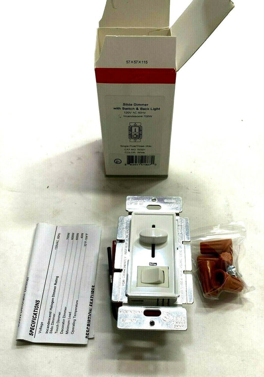 New Enerlites Decorator Slide Dimmer Switch W / Adjustable Light  50321 DDM13W