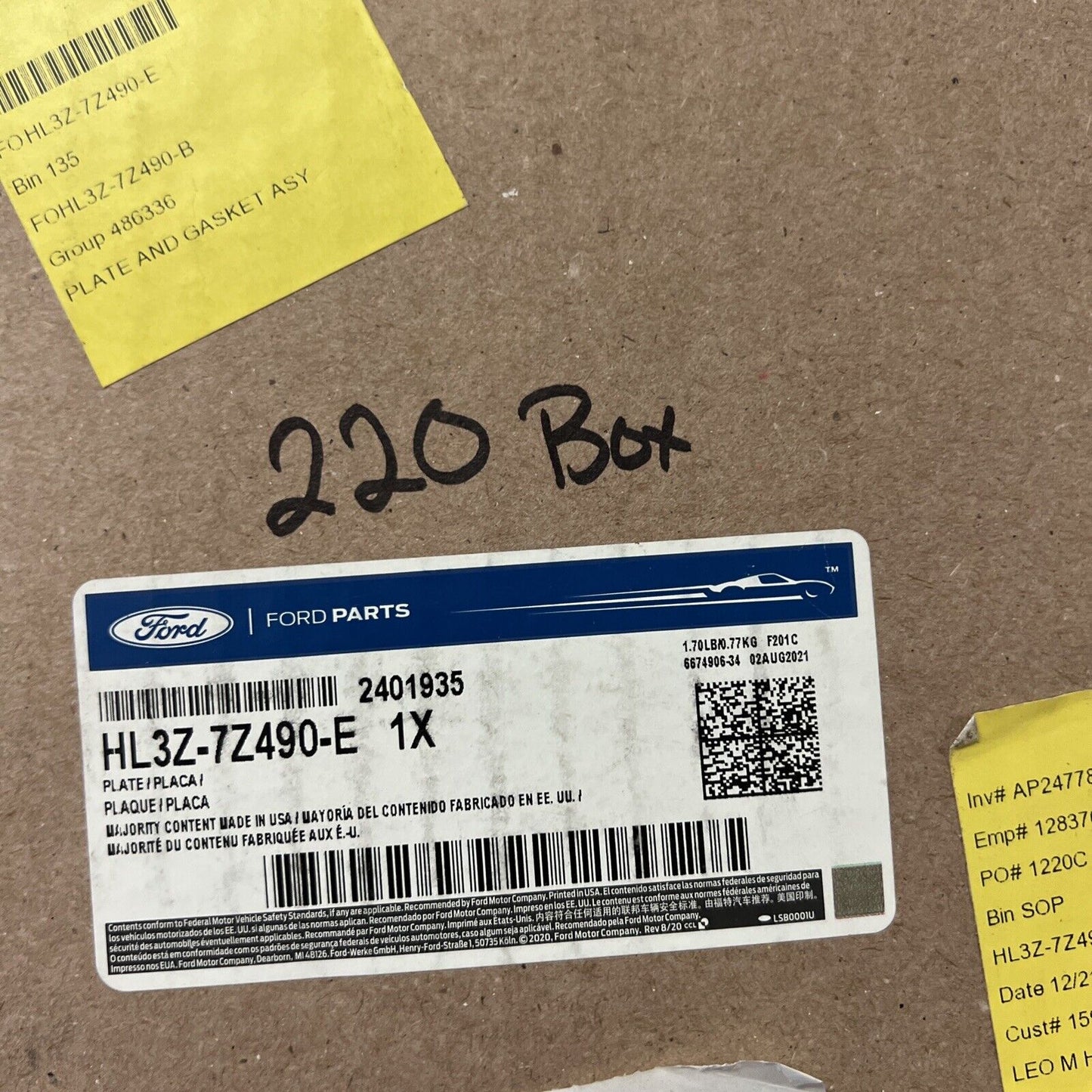 New Genuine OEM Ford Main Control Plate And Gasket Assembly HL3Z-7Z490-E