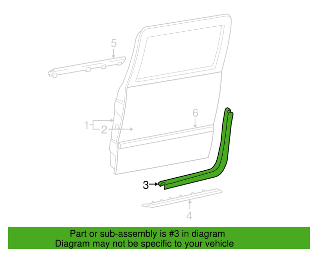Genuine OEM GM Chevrolet C2500 Side Door Weather Strip 1992-2000 15766539