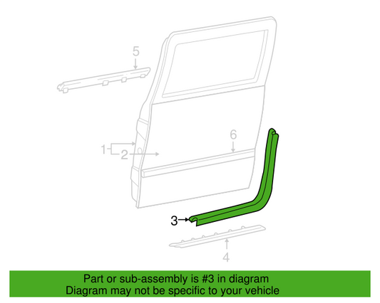Genuine OEM GM Chevrolet C2500 Side Door Weather Strip 1992-2000 15766539