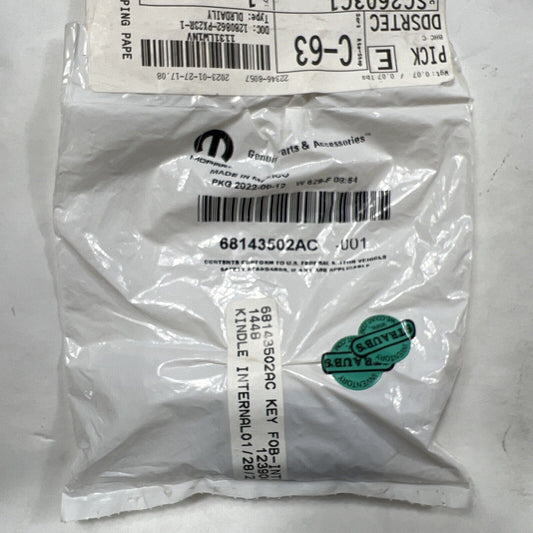 Genuine OEM Mopar Jeep Grand Cherokee Integrated Key Fob Transmitter 68143502AC