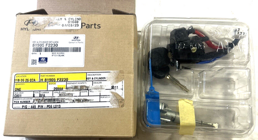 Genuine OEM Hyundai Ignition Lock Cylinder Switch With Double Keys 81905F2230