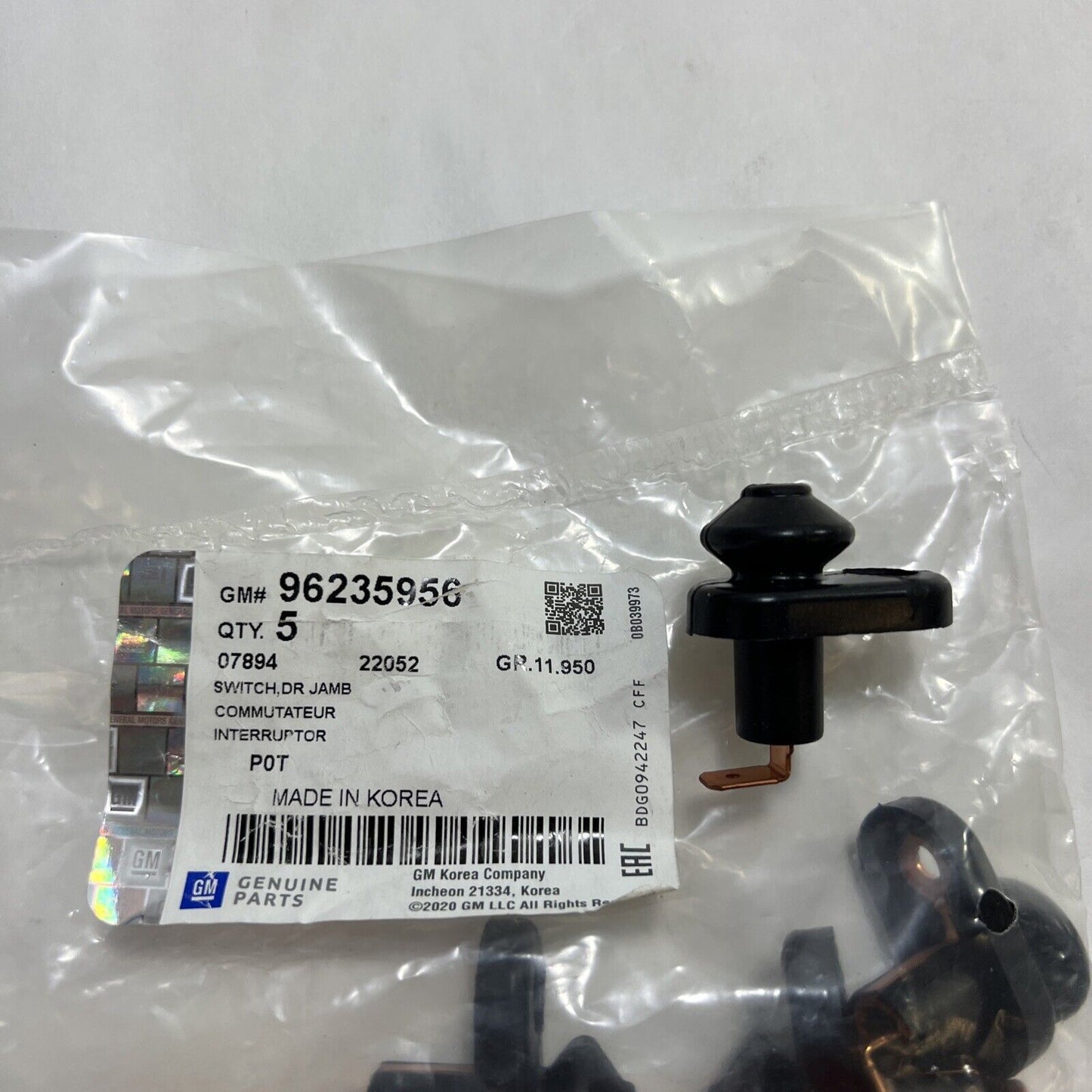 Genuine OEM GM Aveo Door Open Warning Switch 2004-2011 96235956