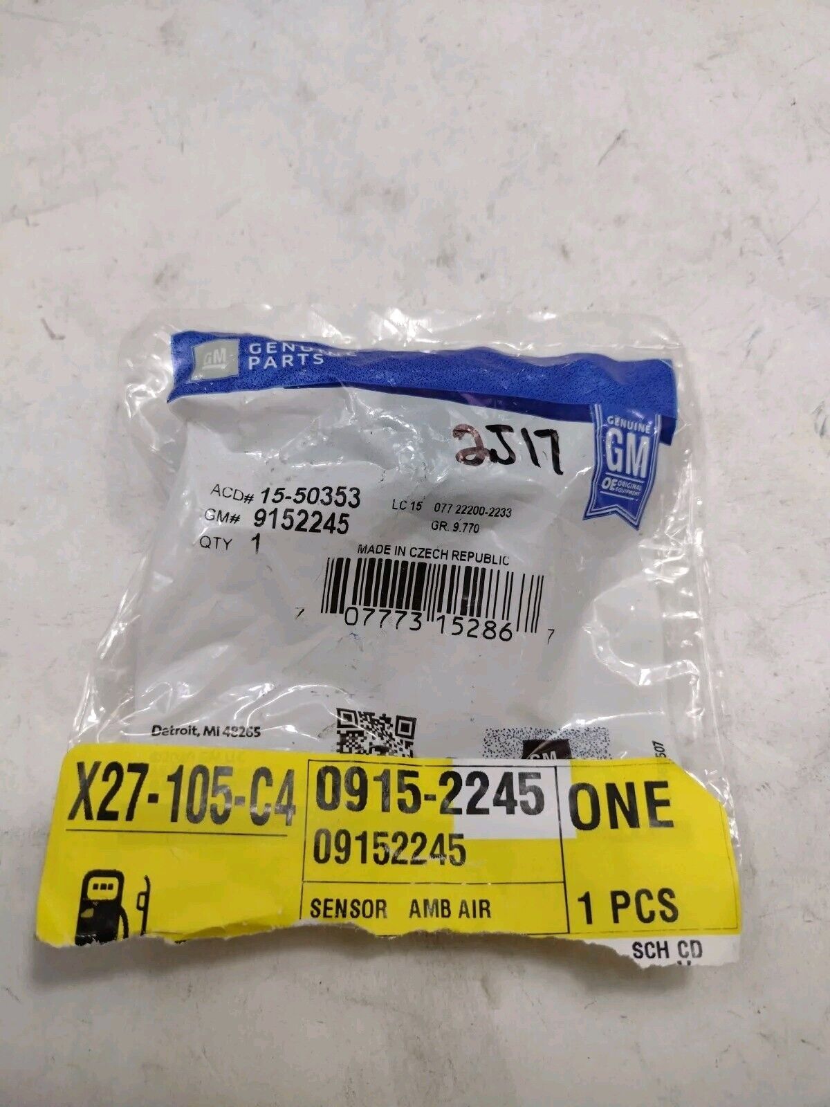 Genuine OEM GM Buick Cascada Engine Air Sensor 97-2019 9152245 ACDelco 15-50353