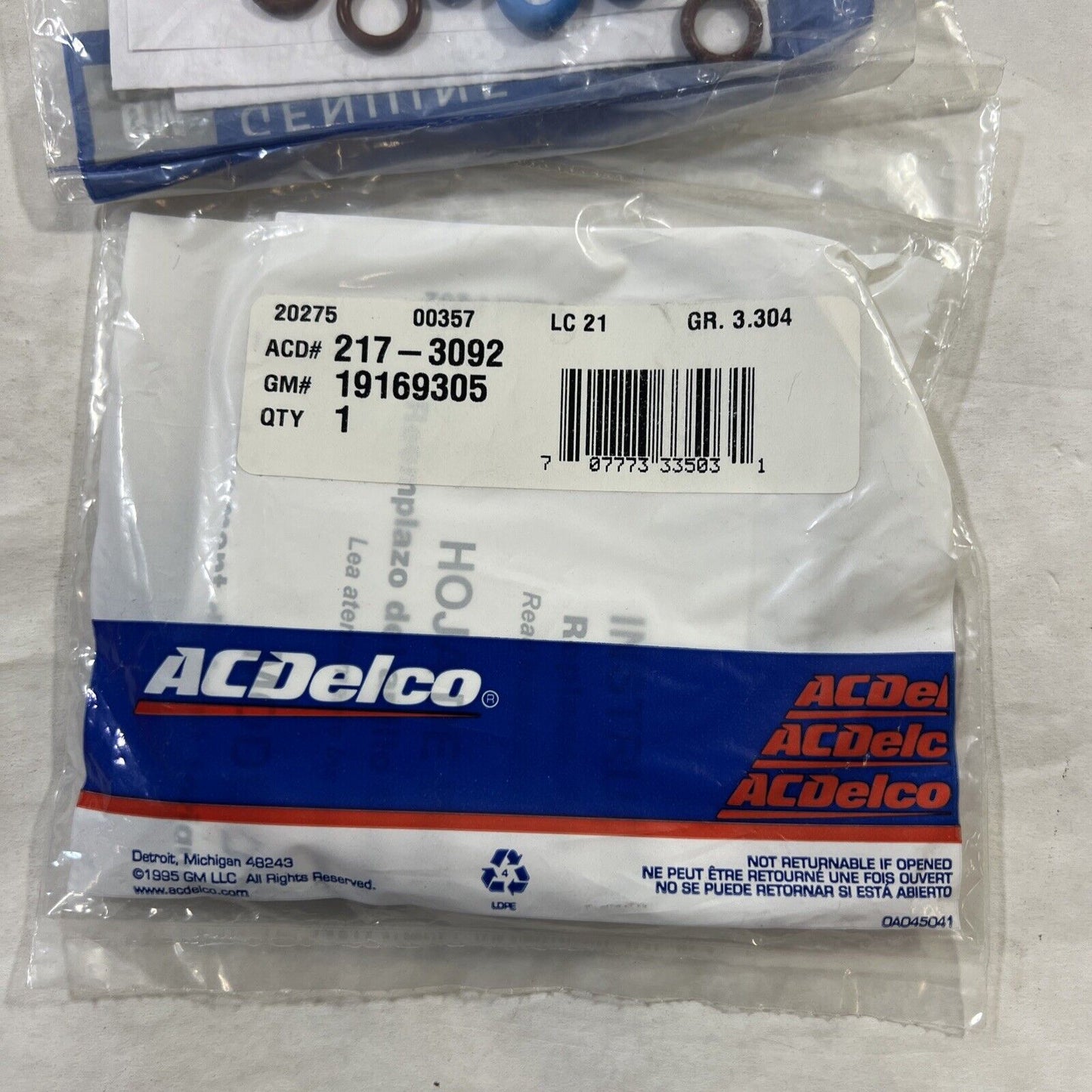 Genuine OEM GM ACDelco Multi-Port Fuel Injector O-Ring Kit w/ 16 O-Rings 2173092