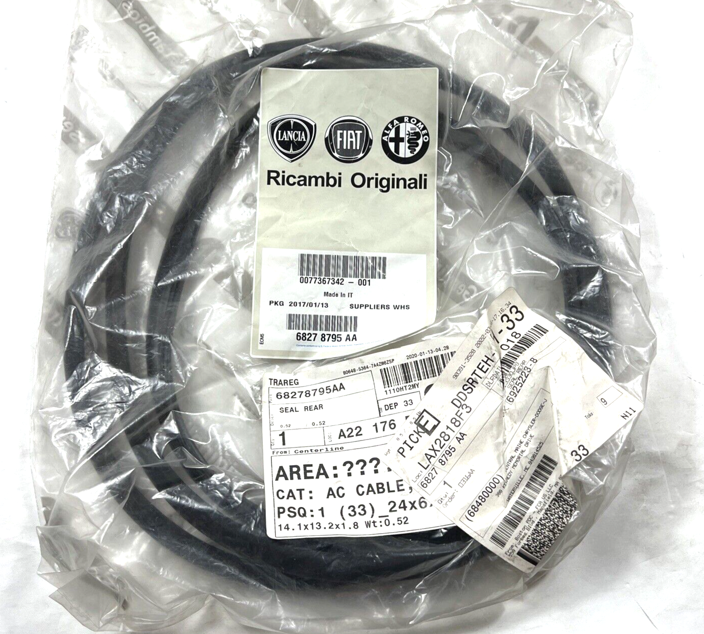 Genuine OEM Mopar Jeep Renegade Sunroof Glass Seal 2015-2021 68278795AA