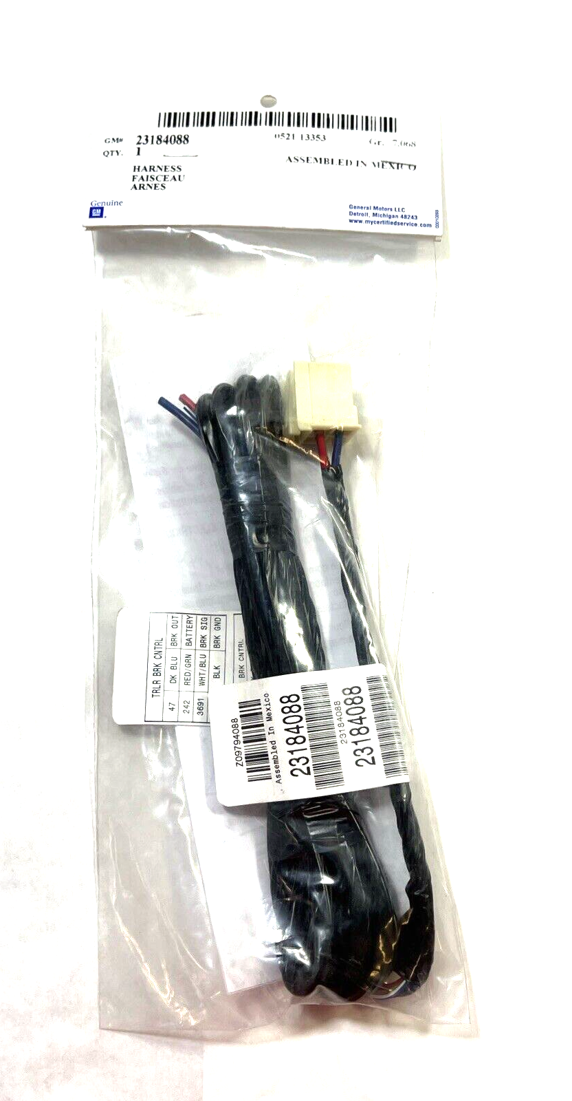 Genuine OEM GM Trailer Wiring Harness Extension 23184088