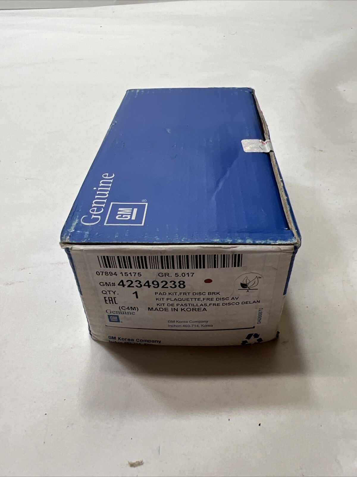 New GM Front Brake Pads 2016 Chevrolet Spark 42349238