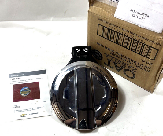 NEW OEM GM Chevrolet Silverado Gas Tank Fuel Hatch Door Chrome 2014-18 23441976