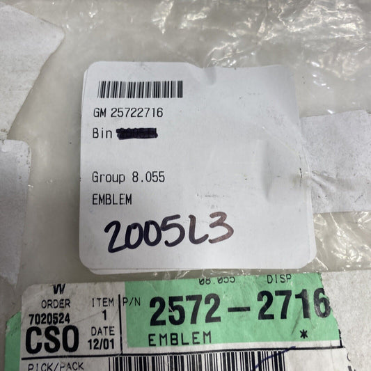 New OEM GM Cadillac DeVille Hood Emblem 2002-05 25722716