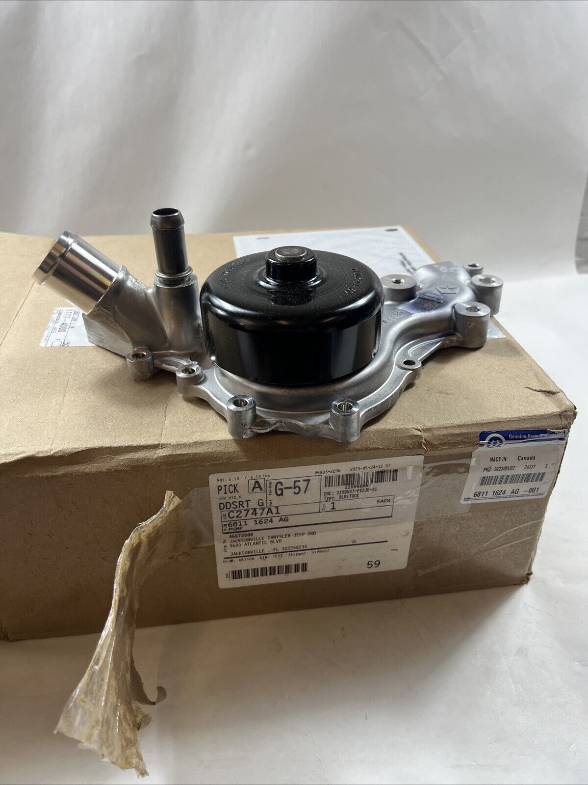 Genuine OEM Mopar Jeep Cherokee Chrysler 200 Engine Water Pump 14-22 68111624AG