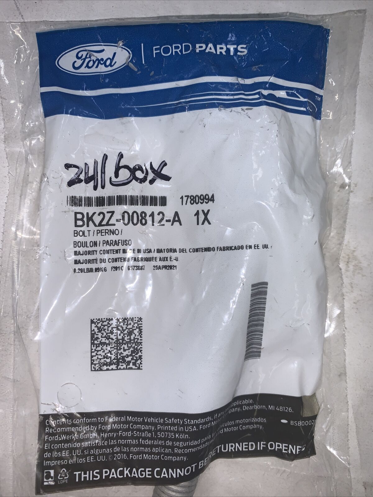 New OEM Genuine Ford 2015-20 Gear Assembly Mount Bolt BK2Z-00812-A