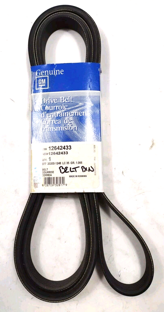 Genuine OEM GM Chevy Silverado 2500 Serpentine Drive Fan Belt 2002-2015 12642433