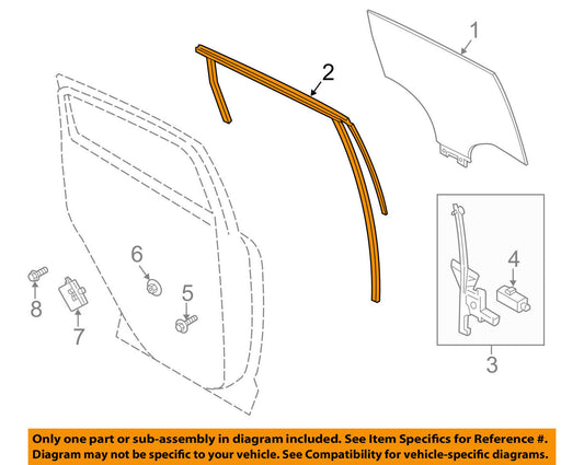 New OEM Ford C-Max Rear Left Door Window Channel 13-17 AM5Z5825767B