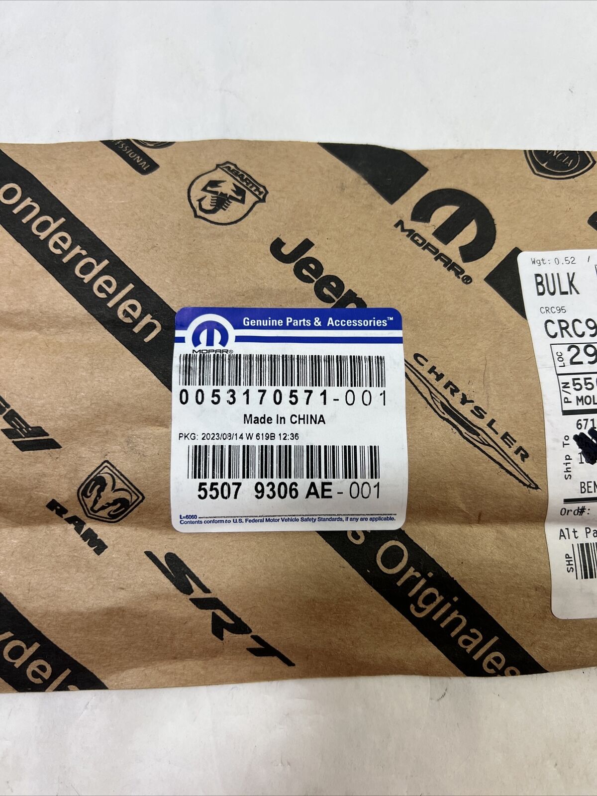 Genuine OEM Mopar Right Passenger Side Molding 2011-2013 55079306AE