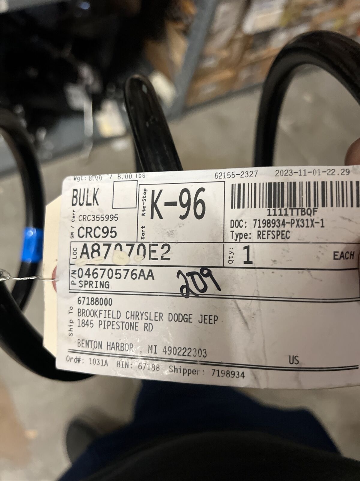 Genuine OEM Mopar Grand Caravan Front Coil Spring 2011-2020 4670576AA