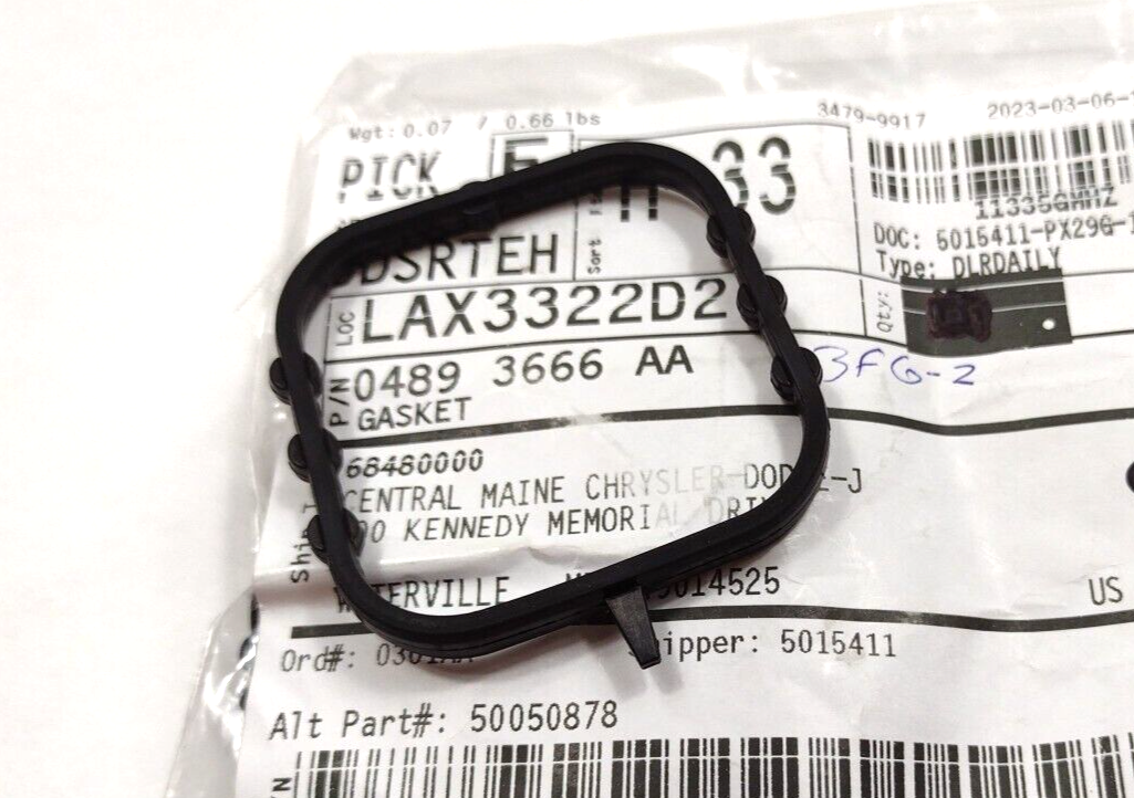 Genuine OEM Mopar Jeep Cherokee Wrangler Water Pump Gasket 2.0L 18-23 4893666AA