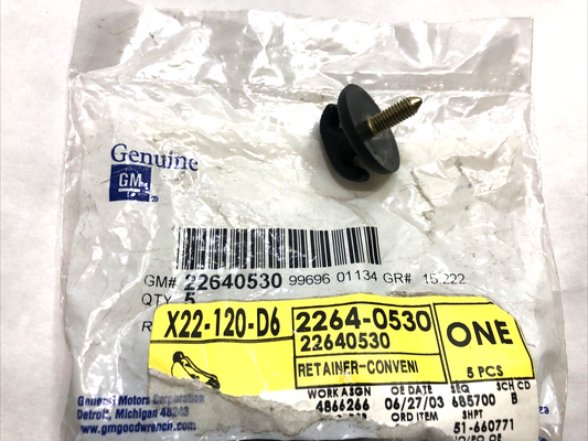 1 Single* GM OEM Trunk Lid-Cargo Net Clip 95-05 22640530