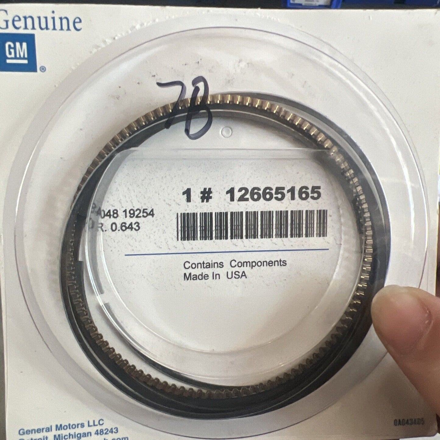 Genuine OEM GM Colorado Engine Piston Ring 2006-2022 12665165