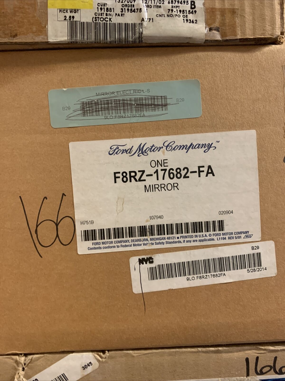 New OEM Ford Contour Mirror Power Non-Folding Non-Heated F8RZ-17682-FA