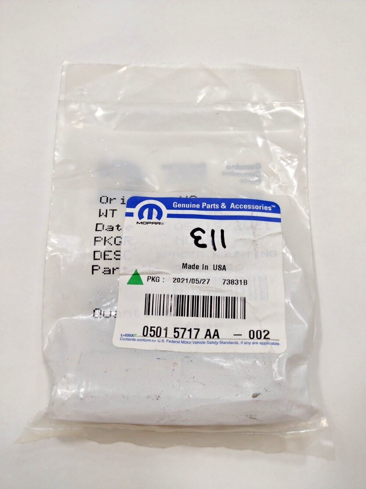 New Genuine OEM Mopar Manifold-Exhaust Manifold Spacer 2001-2024 5015717AA