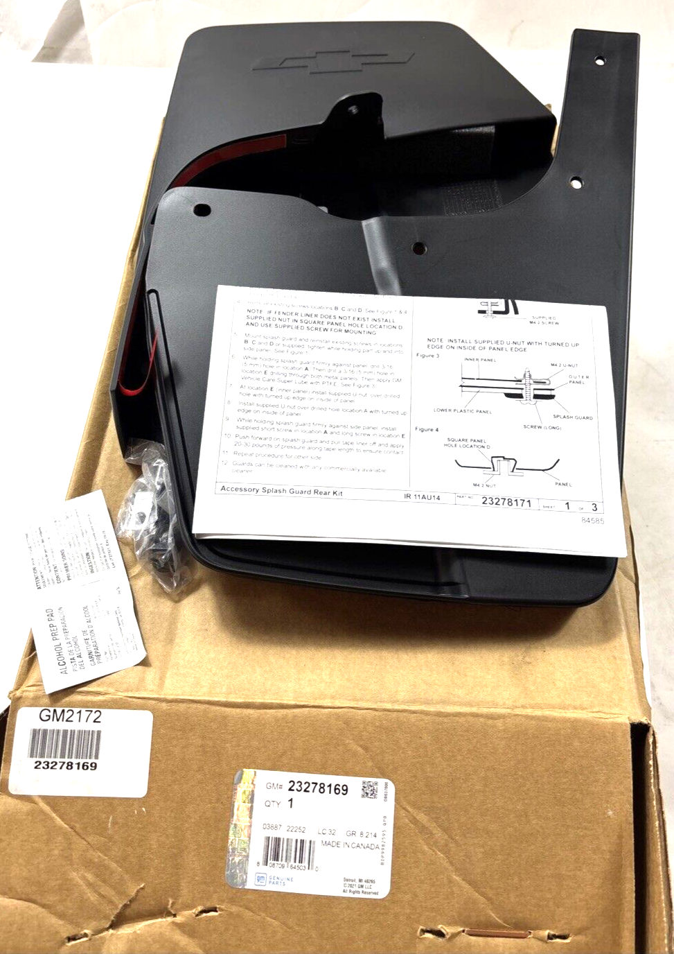 Genuine OEM GM Chevrolet Colorado Splash Guard Mud Flap 2015-2022 23278169