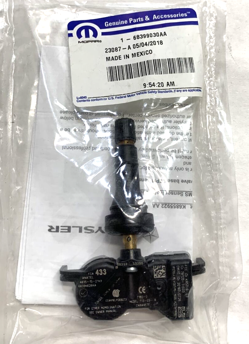 New OEM 1PCS TPMS Tire Pressure Sensor 2017-2019 Pacifica 68399030AA