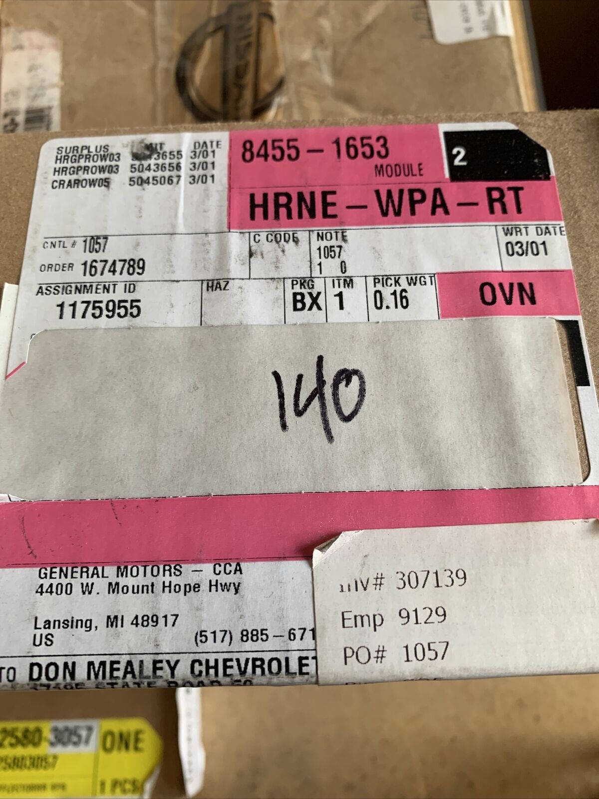 New OEM GM Headlight Module 2 Pack 84551653