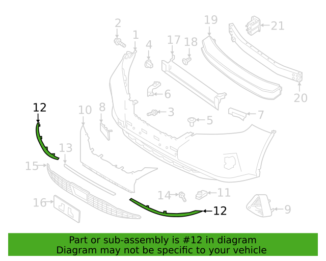 Genuine OEM Nissan Murano Bumper Molding 2015-2024 850725AA0A