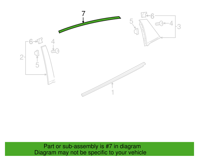 Genuine OEM GM Chevrolet Malibu Left Side Exterior-Rear-Reveal Molding 84205393