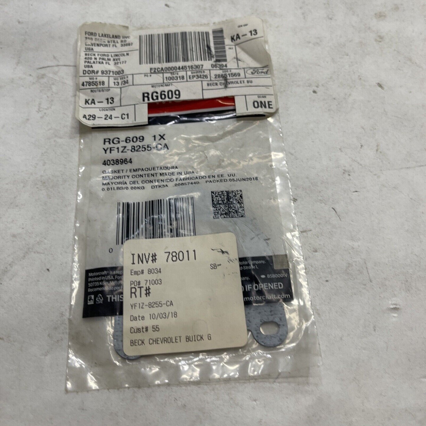 New OEM Genuine Ford Engine Coolant Outlet Gasket RG609