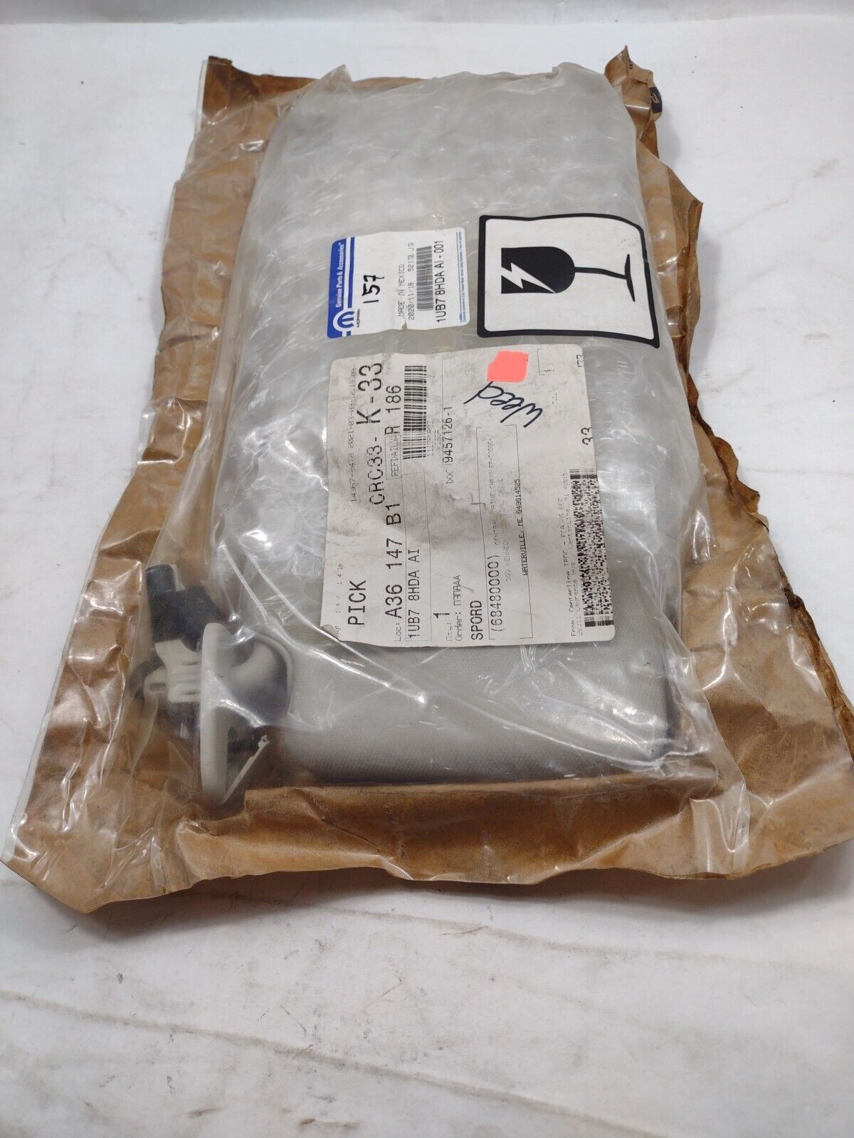 Genuine OEM Mopar Right Passenger Side Sunvisor Sun Visor Illuminated 1UB78HDAAI