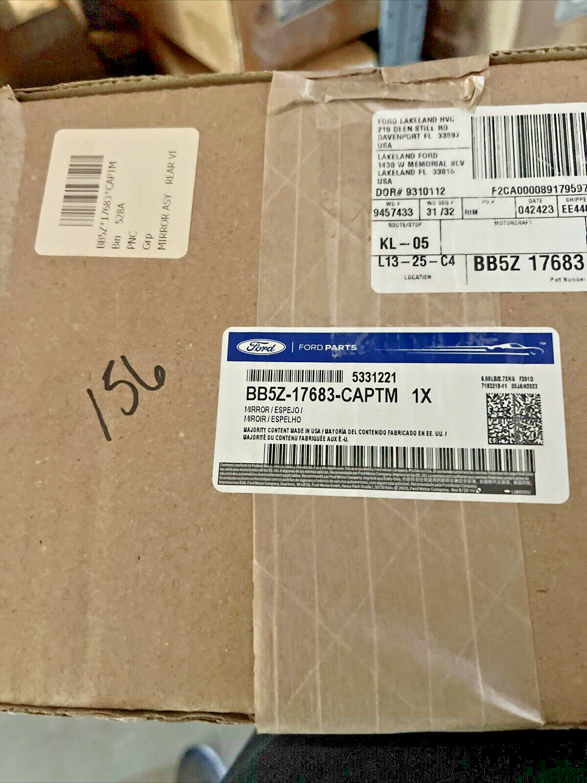 Genuine OEM Ford Left Driver Side Power Door View Mirror 11-15 BB5Z17683CAPTM