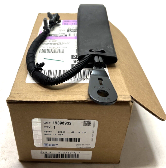 Genuine OEM GM Right Passenger Side Seat Belt with Buckle Black 19300932