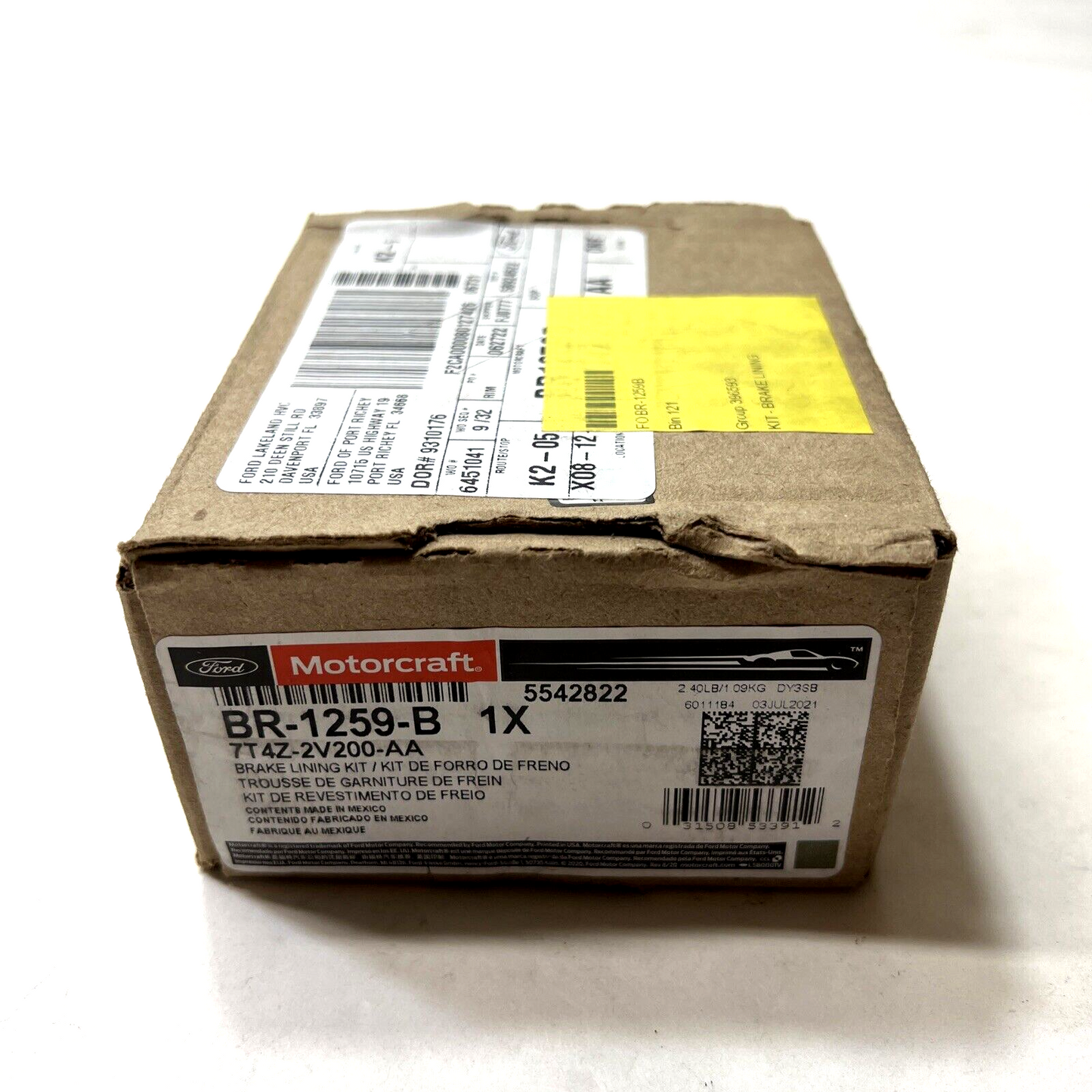 New OEM Genuine Ford Motorcraft BR-1259-B Rear Disc Brake Set 7T4Z-2V200-AA