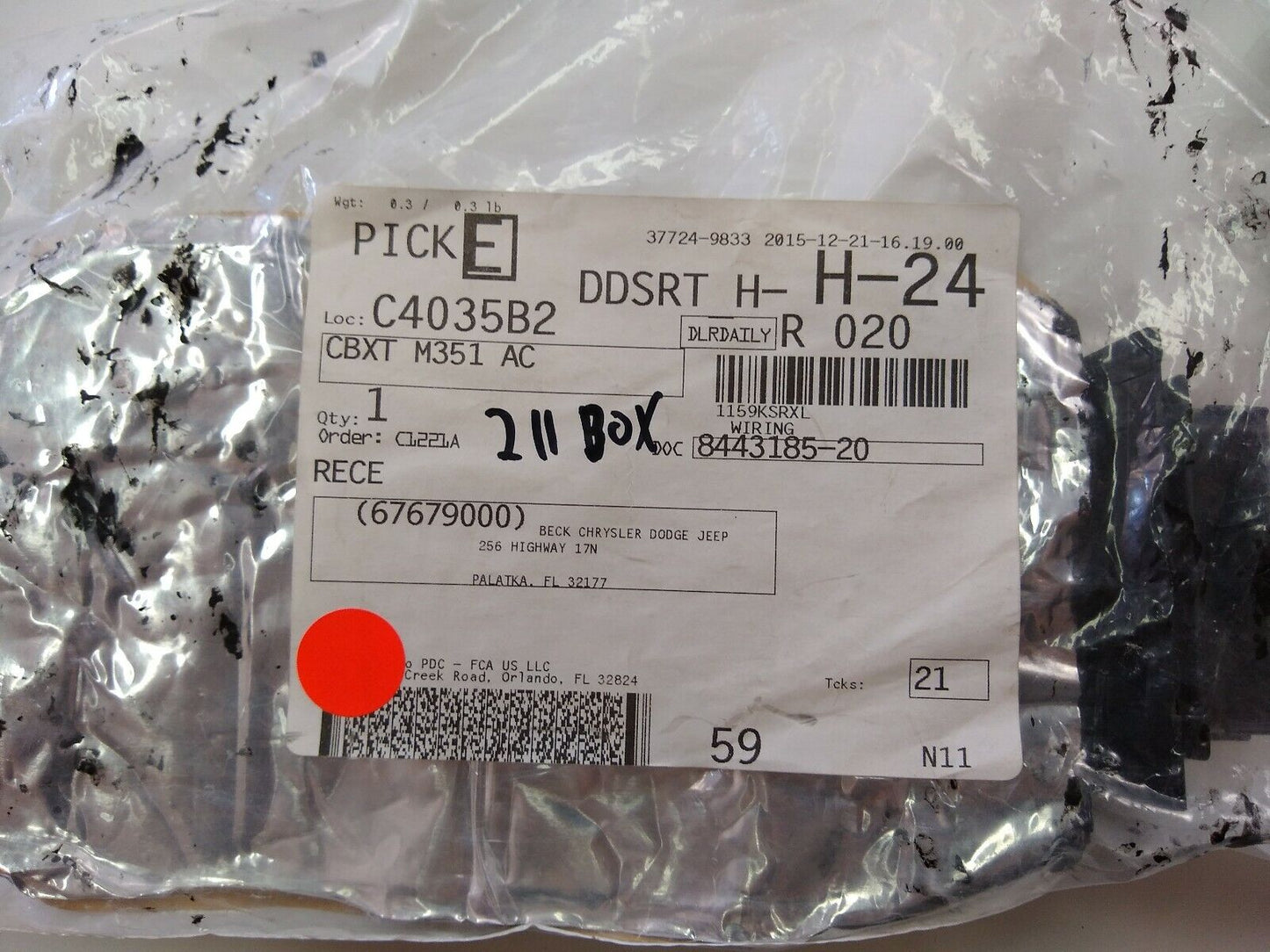 New Mopar Chrysler Jumper Wiring Harness CBXTM351AC